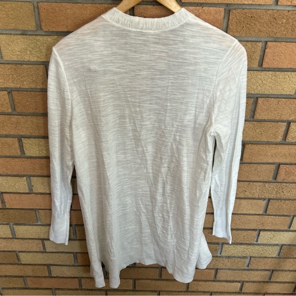 NWT LOFT White 100% Cotton Long Open Front Cardigan Size Small - Picture 4 of 5